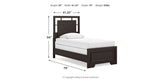 Covetown Twin Panel Bed with Dresser and 2 Nightstands in Dark Brown from Ashley Furniture - Luna Furniture