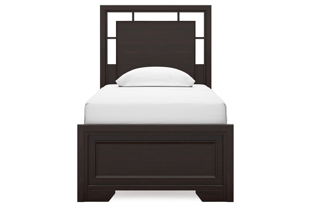 Covetown Dark Brown Twin Panel Bed from Ashley - Luna Furniture