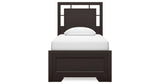 Covetown Twin Panel Bed with Dresser and 2 Nightstands in Dark Brown from Ashley Furniture - Luna Furniture