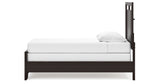 Covetown Twin Panel Bed with Mirrored Dresser and Nightstand in Dark Brown from Ashley Furniture - Luna Furniture