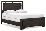 Covetown Dark Brown Queen Panel Bed and Nightstand from Ashley Furniture - Luna Furniture