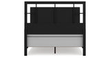 Covetown Queen Panel Bed with Mirrored Dresser and Nightstand in Dark Brown from Ashley Furniture - Luna Furniture