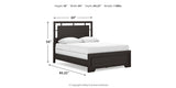 Covetown Queen Panel Bed with Mirrored Dresser and Nightstand in Dark Brown from Ashley Furniture - Luna Furniture
