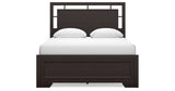 Covetown Queen Panel Bed with Mirrored Dresser and Nightstand in Dark Brown from Ashley Furniture - Luna Furniture