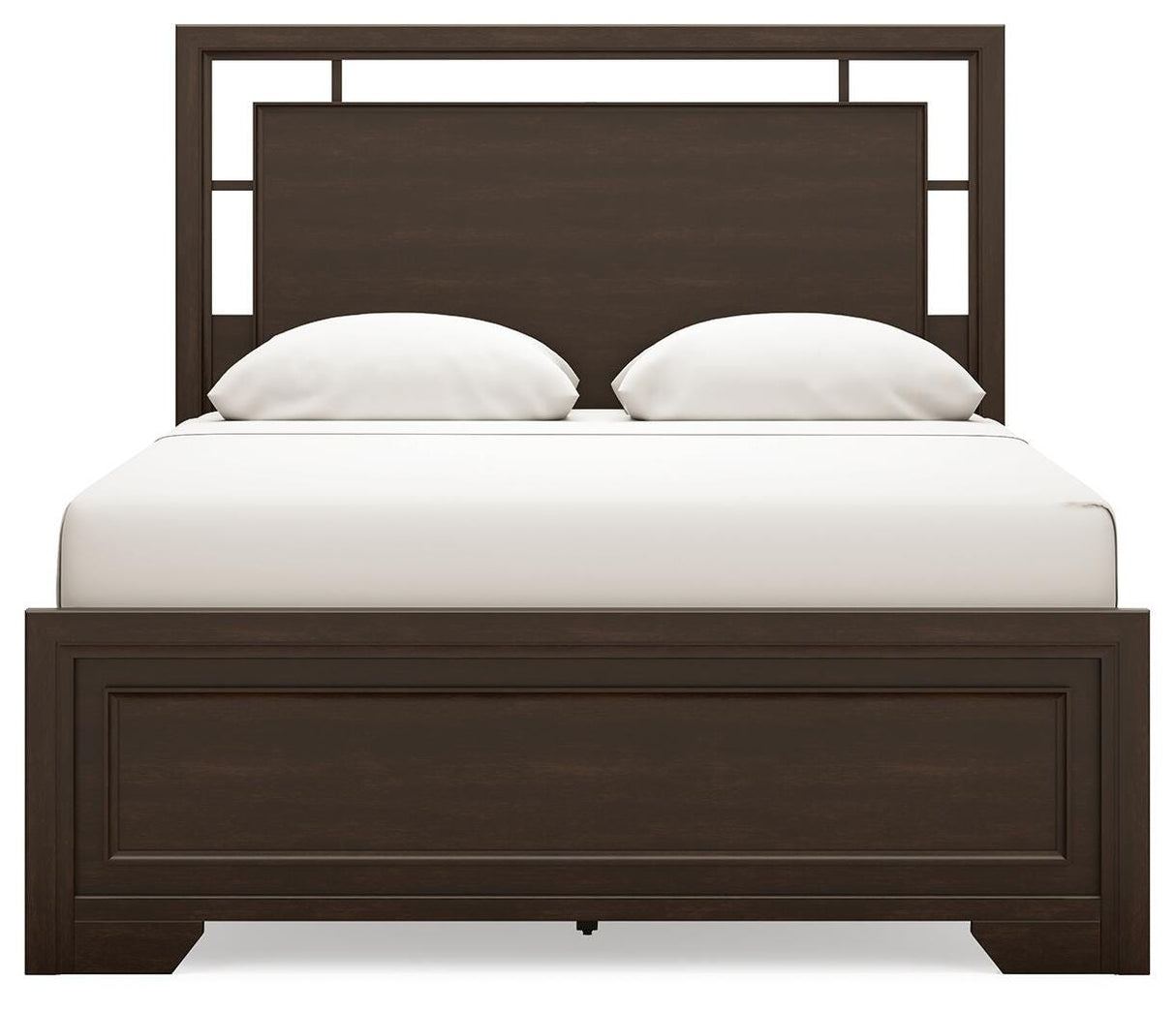 Covetown Dark Brown Queen Panel Bed and Nightstand from Ashley Furniture - Luna Furniture