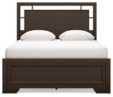 Covetown Dark Brown Queen Panel Bed and Nightstand from Ashley Furniture - Luna Furniture