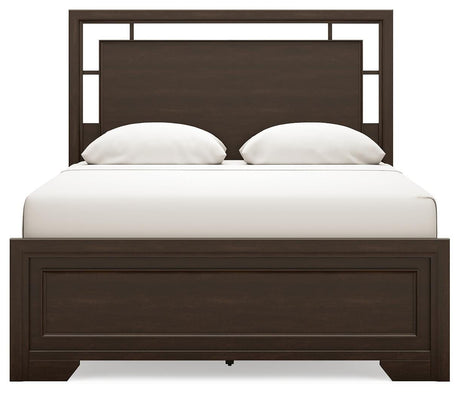 Covetown Dark Brown Queen Panel Bed from Ashley Furniture - Luna Furniture