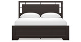 Covetown California King Panel Bed with Dresser and 2 Nightstands in Dark Brown from Ashley Furniture - Luna Furniture