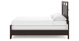 Covetown California King Panel Bed with Mirrored Dresser and Chest in Dark Brown from Ashley Furniture - Luna Furniture