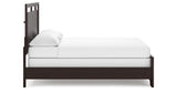 Covetown California King Panel Bed with Mirrored Dresser, Chest and Nightstand in Dark Brown from Ashley Furniture - Luna Furniture