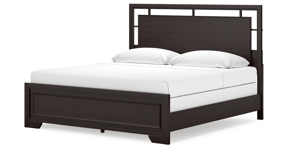 Covetown Dark Brown King Panel Bed from Ashley Furniture - Luna Furniture