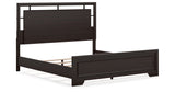 Covetown King Panel Bed with Mirrored Dresser and Chest in Dark Brown from Ashley Furniture - Luna Furniture