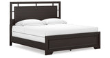 Covetown King Panel Bed with Mirrored Dresser and 2 Nightstands in Dark Brown from Ashley - Luna Furniture