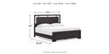 Covetown King Panel Bed with 2 Nightstands in Dark Brown from Ashley - Luna Furniture