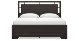 Covetown King Panel Bed with Mirrored Dresser, Chest and Nightstand in Dark Brown from Ashley Furniture - Luna Furniture