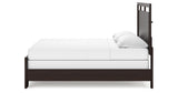 Covetown King Panel Bed with Mirrored Dresser, Chest and Nightstand in Dark Brown from Ashley Furniture - Luna Furniture