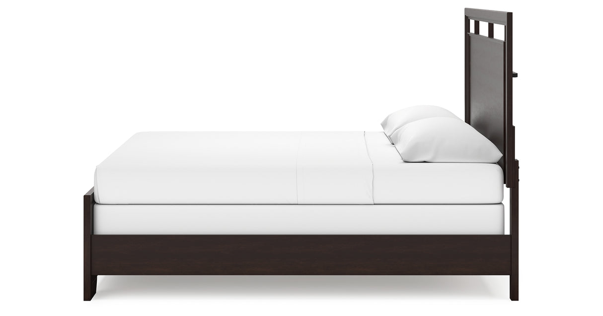 Covetown King Panel Bed with Dresser in Dark Brown from Ashley Furniture - Luna Furniture