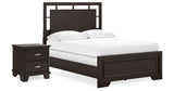 Covetown Full Panel Bed with Nightstand in Dark Brown from Ashley Furniture - Luna Furniture