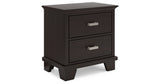 Covetown Queen Panel Bed with Mirrored Dresser and Nightstand in Dark Brown from Ashley Furniture - Luna Furniture