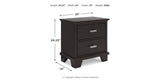 Covetown Queen Panel Bed with Mirrored Dresser and Nightstand in Dark Brown from Ashley Furniture - Luna Furniture