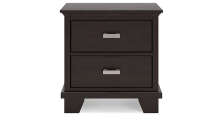 Covetown Full Panel Bed with Mirrored Dresser and Nightstand in Dark Brown from Ashley Furniture - Luna Furniture