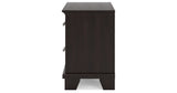 Covetown Queen Panel Bed with Mirrored Dresser and Nightstand in Dark Brown from Ashley Furniture - Luna Furniture