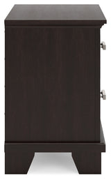 Covetown Dark Brown Queen Panel Bed and Nightstand from Ashley Furniture - Luna Furniture