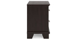 Covetown Queen Panel Bed with Mirrored Dresser and Nightstand in Dark Brown from Ashley Furniture - Luna Furniture