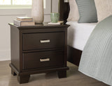 Covetown Full Panel Bed with Mirrored Dresser, Chest and Nightstand in Dark Brown from Ashley Furniture - Luna Furniture