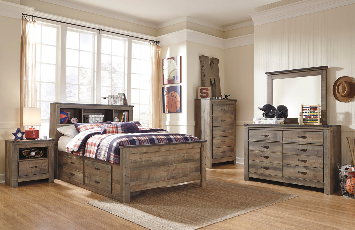 Trinell Brown Youth Bookcase Storage Platform Bedroom Set from Ashley - Luna Furniture