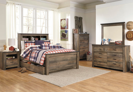 Trinell Brown Youth Bookcase Storage Platform Bedroom Set from Ashley - Luna Furniture