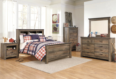 Trinell Brown Full Bookcase Panel Bed from Ashley Furniture - Luna Furniture