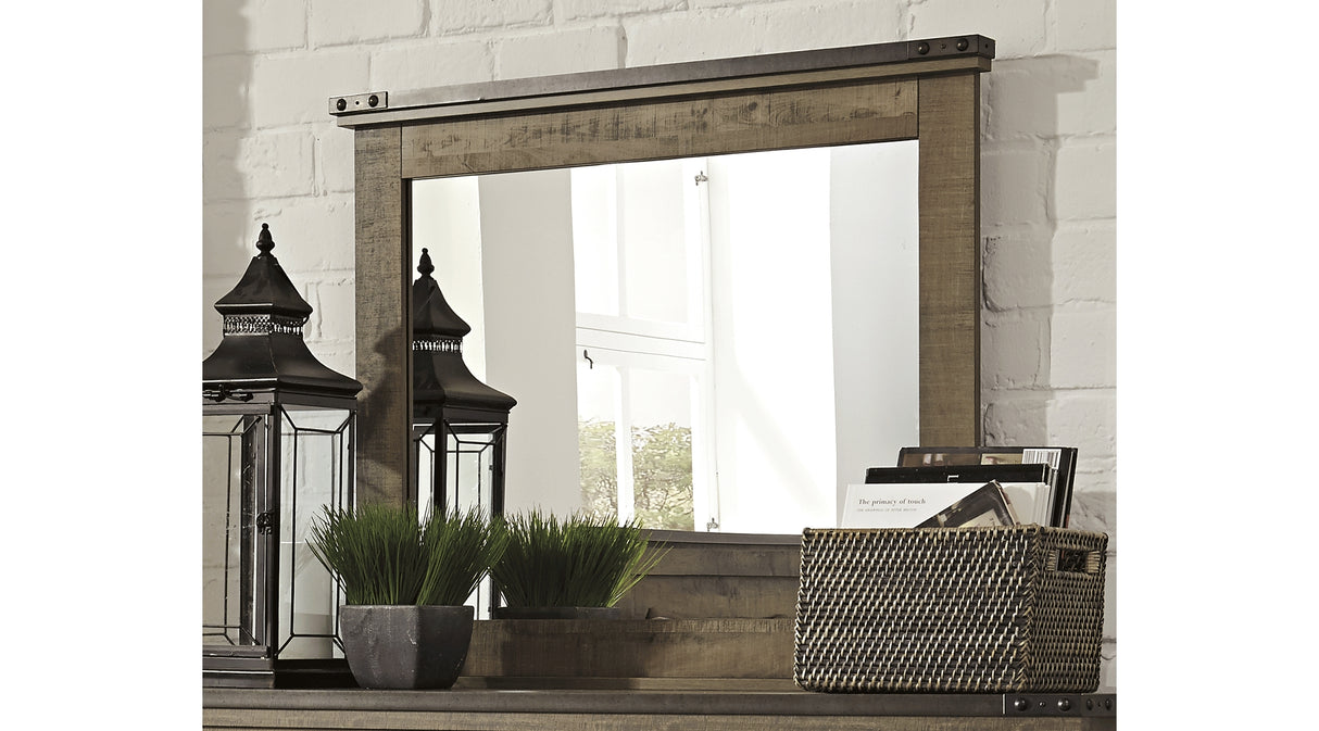 Trinell Brown Queen Poster Bed, Dresser, Mirror, Chest and 2 Nightstands from Ashley - Luna Furniture