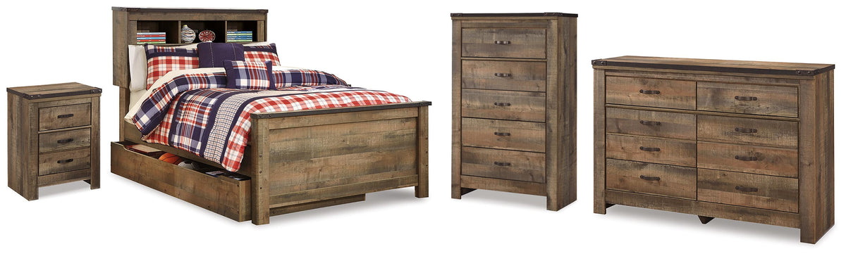 Trinell Full Bookcase Storage Bed, Dresser, Chest and Nightstand from Ashley - Luna Furniture