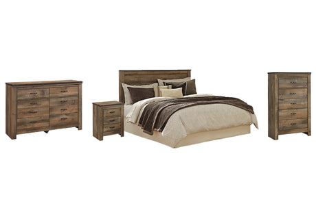 Trinell Brown Queen Panel Headboard with Dresser, Chest and Nightstand from Ashley Furniture - Luna Furniture
