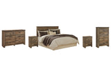 Trinell Brown Queen Panel Headboard Bed with Dresser, Chest and 2 Nightstands from Ashley Furniture - Luna Furniture