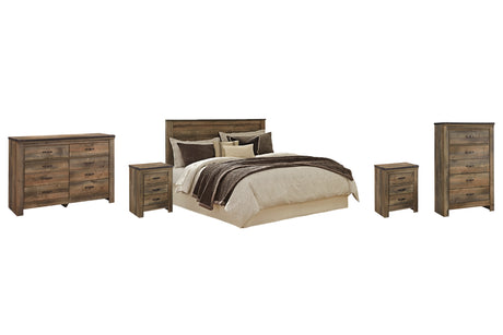 Trinell Brown King/California King Panel Headboard with Dresser, Chest and 2 Nightstands from Ashley Furniture - Luna Furniture