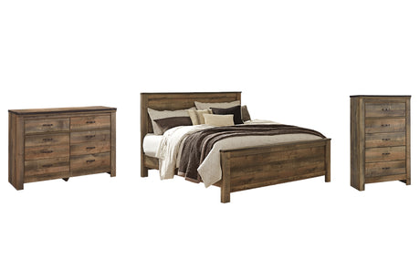 Trinell King Panel Bed with Dresser and Chest in Brown from Ashley Furniture - Luna Furniture