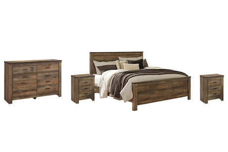 Trinell Brown King Panel Bed with Dresser and 2 Nightstands from Ashley Furniture - Luna Furniture