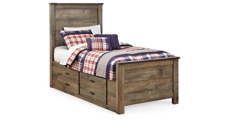 Trinell Brown Twin Storage Platform Bed with 2 Drawers from Ashley Furniture - Luna Furniture