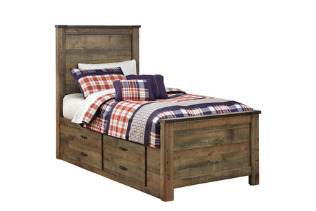 Trinell Brown Twin Storage Platform Bed with 2 Drawers from Ashley Furniture - Luna Furniture