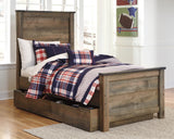 Trinell Brown Twin Storage Platform Bed with 1 Large Drawer from Ashley Furniture - Luna Furniture