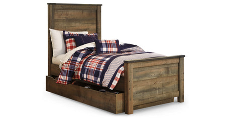 Trinell Brown Twin Storage Platform Bed with 1 Large Drawer from Ashley Furniture - Luna Furniture