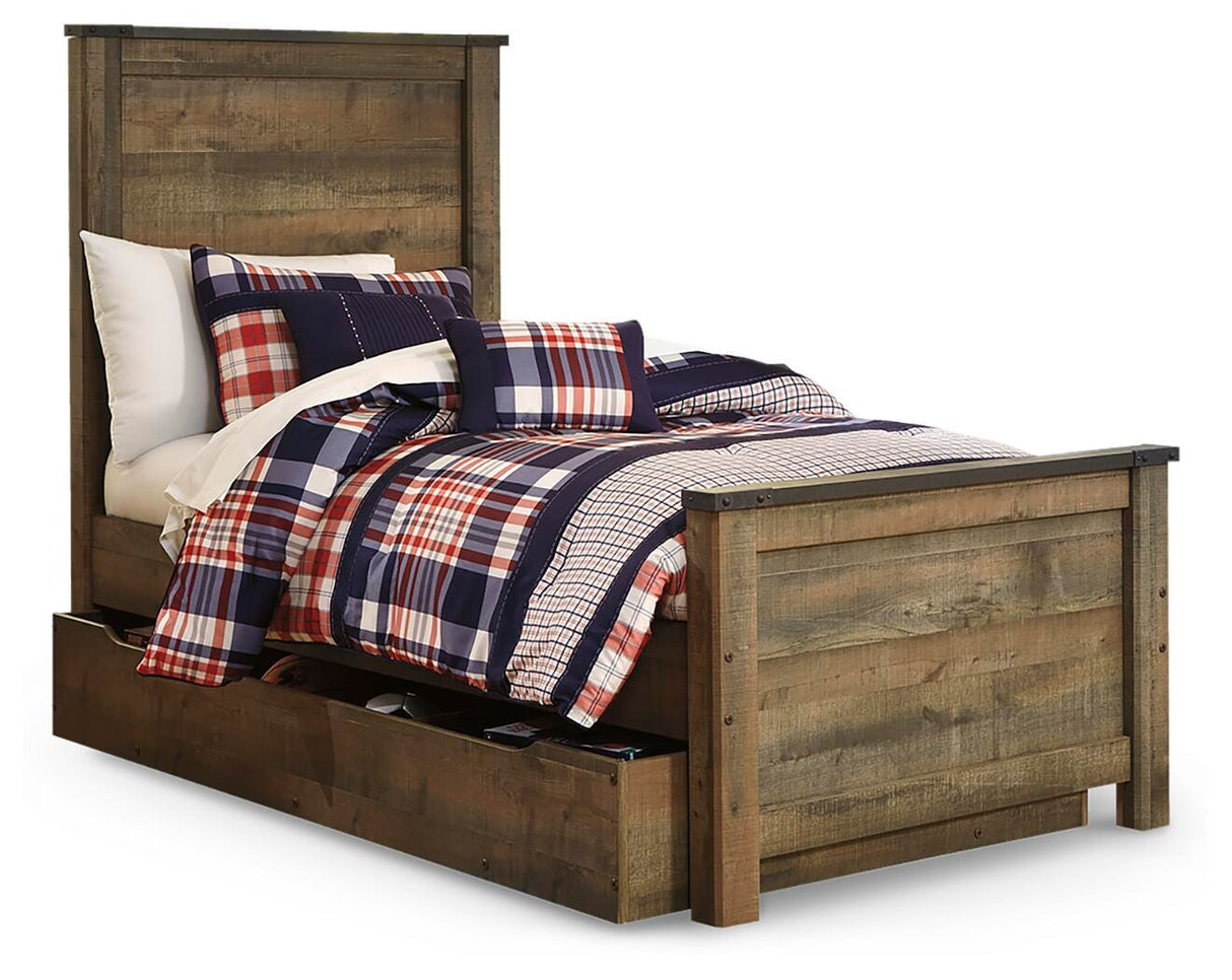 Trinell Brown Twin Storage Platform Bed with 1 Large Drawer from Ashley Furniture - Luna Furniture