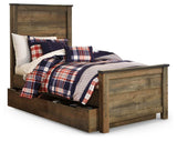 Trinell Brown Twin Storage Platform Bed with 1 Large Drawer from Ashley Furniture - Luna Furniture