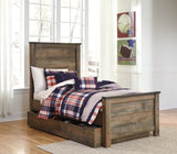 Trinell Brown Twin Storage Platform Bed with 1 Large Drawer from Ashley Furniture - Luna Furniture