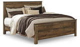 Trinell Brown King Panel Bed and 2 Nightstands