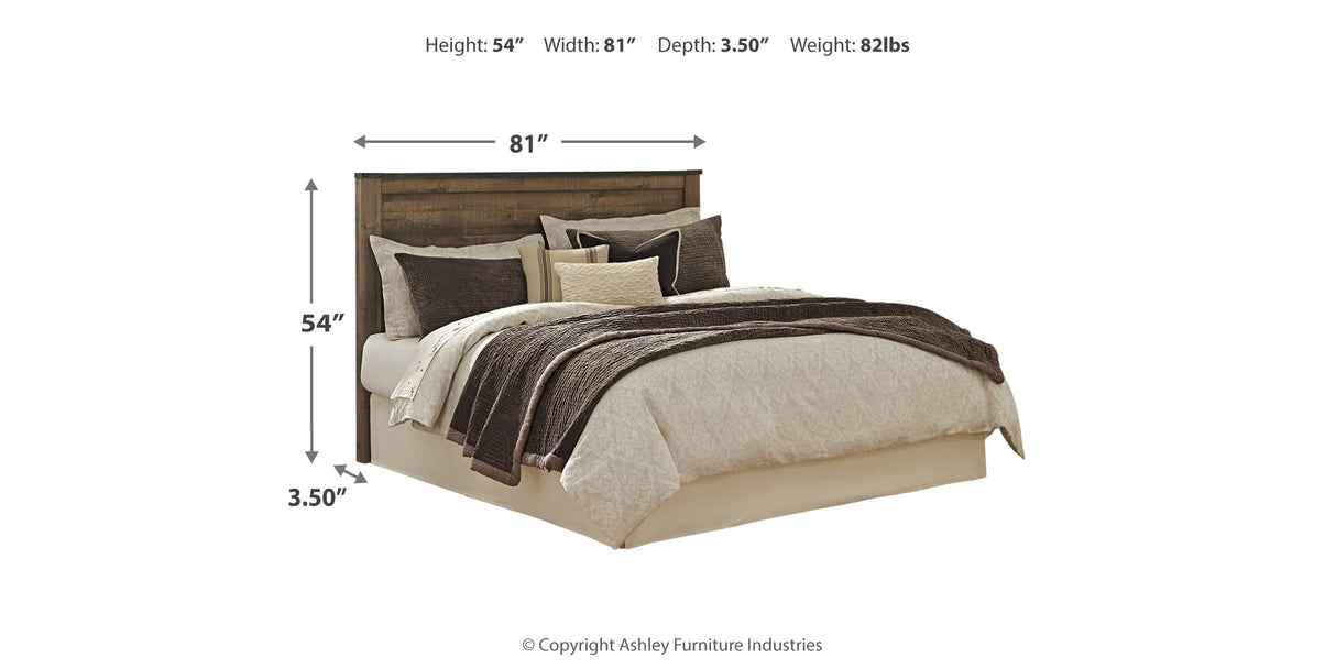 Trinell Brown King/California King Panel Headboard Bed with Mirrored Dresser and 2 Nightstands from Ashley - Luna Furniture