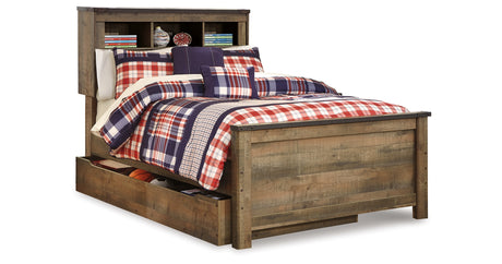 Trinell Brown Full Bookcase Platform Bed with 1 Large Storage Drawer from Ashley Furniture - Luna Furniture