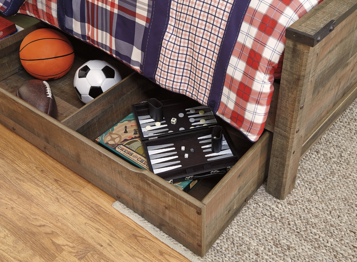 Trinell Brown Full Storage Platform Bed with 1 Large Drawer from Ashley Furniture - Luna Furniture